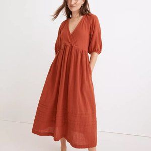 Madewell Marianna Puff-Sleeve Midi Dress NWT size XS